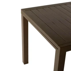 Set tavolo da giardino allungabile 200/300cm tortora + 6 sedie con braccioli quadrati tortora Brezza