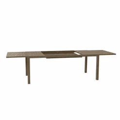 Set tavolo da giardino allungabile 200/300cm tortora + 6 sedie con braccioli quadrati tortora Brezza