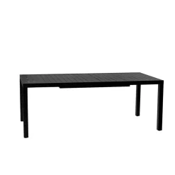 Set tavolo da giardino allungabile 200/300cm antracite + 6 sedie con braccioli quadrati antracite Brezza