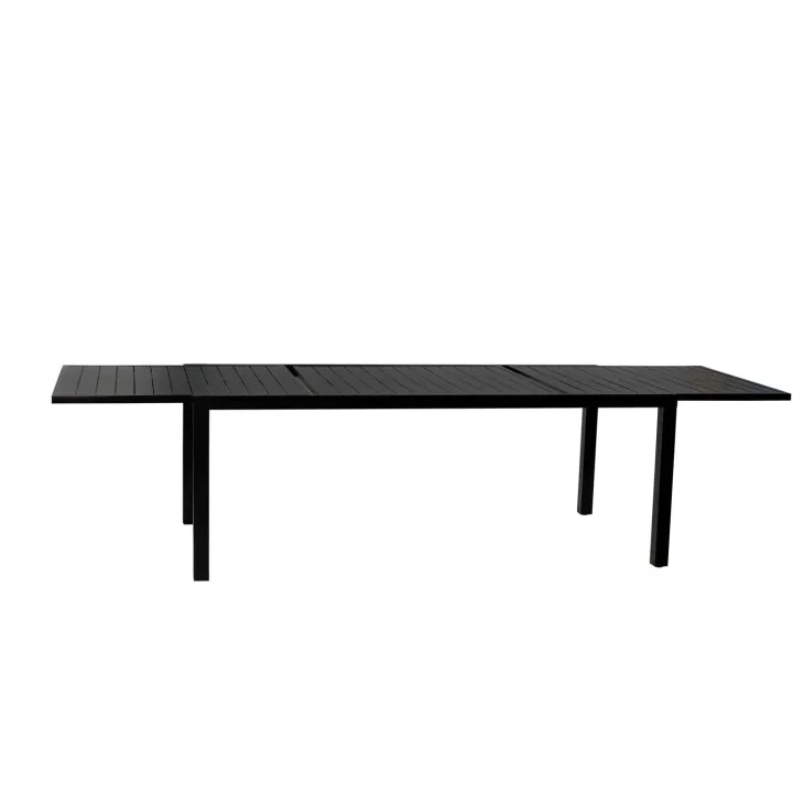 Set tavolo da giardino allungabile 200/300cm antracite + 6 sedie con braccioli quadrati antracite Brezza