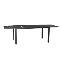 Set tavolo da giardino allungabile 160/240cm antracite + 4 sedie con braccioli quadrati antracite Brezza