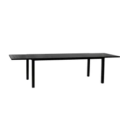 Set tavolo da giardino allungabile 200/300cm antracite + 4 sedie con braccioli quadrati antracite Brezza