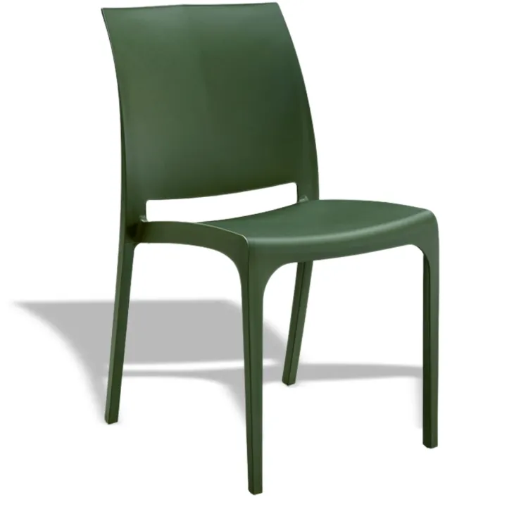 Set tavolo da giardino esterno dehors 150x90 cm antracite + 4 sedie verde Coral