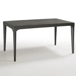 Set tavolo da giardino esterno dehors 150x90 cm antracite + 4 sedie bianco Coral