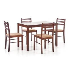 Set tavolo moderno 110x72cm + 4 sedie rovere scuro Lunelle