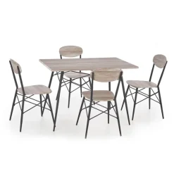 Set tavolo 70x70cm + 2 sedie acciaio rovere Pub