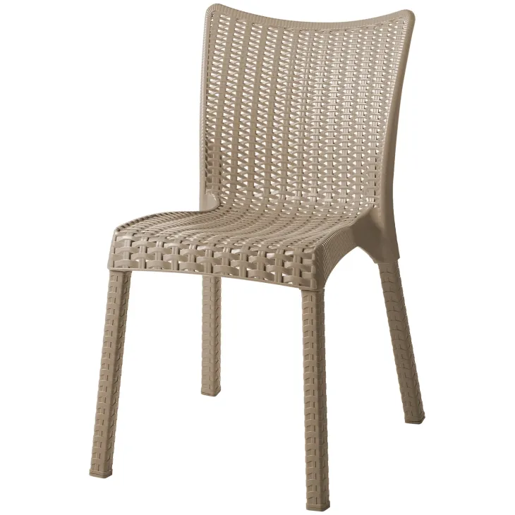 Set tavolo 80x80cm + 2 sedie da giardino polipropilene tortora Blossom