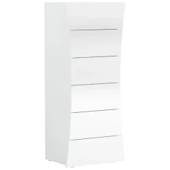 Settimino 50x122h cm 6 cassetti moderno bianco lucido Neve