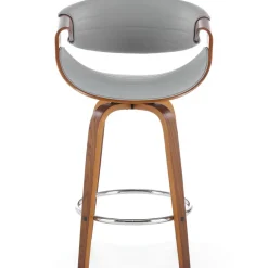 Sgabello alto da bar in ecopelle moderno noce grigio Ruby