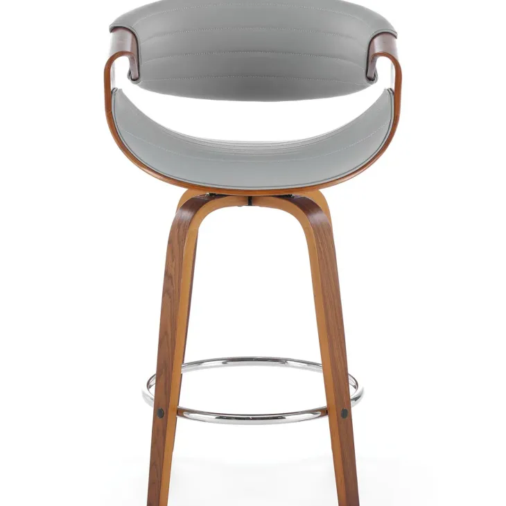 Sgabello alto da bar in ecopelle moderno noce grigio Ruby