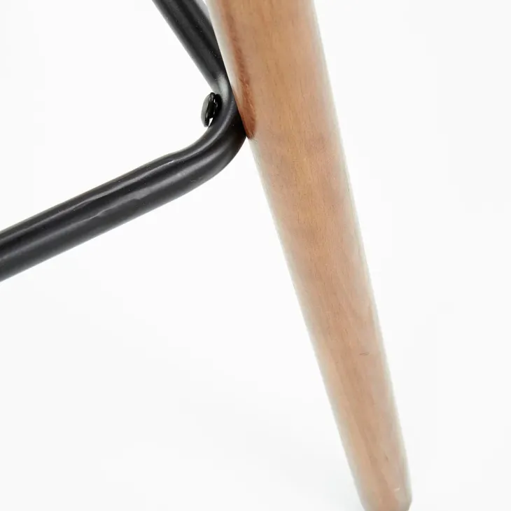 Sgabello alto imbottito stile scandinavo in velluto grigio rovere Nate
