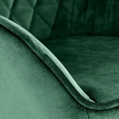 Sgabello alto regolabile con braccioli in velluto verde nero Arsel