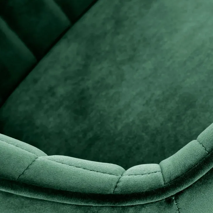 Sgabello alto regolabile con braccioli in velluto verde nero Arsel