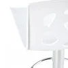 Sgabello alto regolabile design moderno bianco acciaio cromato Oliver
