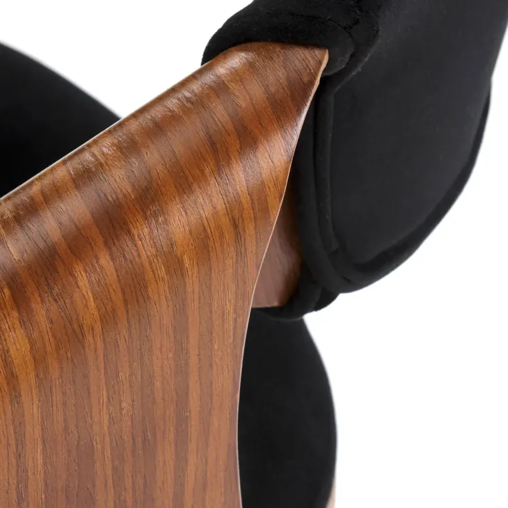 Sgabello alto regolabile in velluto nero rovere Wiston
