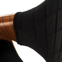 Sgabello alto regolabile in velluto nero rovere Wiston