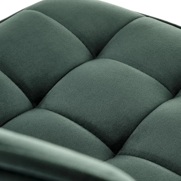 Sgabello alto regolabile in velluto moderno verde scuro oro Marisol