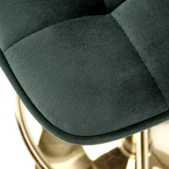 Sgabello alto regolabile in velluto moderno verde scuro oro Marisol