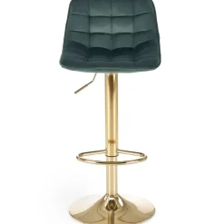 Sgabello alto regolabile in velluto moderno verde scuro oro Marisol