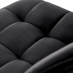 Sgabello alto regolabile in velluto moderno nero oro Marisol