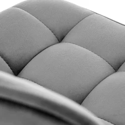 Sgabello alto regolabile in velluto moderno grigio oro Marisol