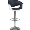 Sgabello alto regolabile moderno in ecopelle nero bianco Daisy