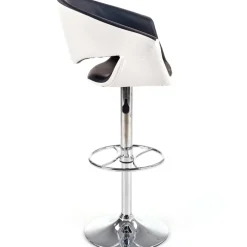 Sgabello alto regolabile moderno in ecopelle nero bianco Daisy