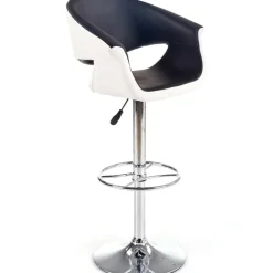 Sgabello alto regolabile moderno in ecopelle nero bianco Daisy