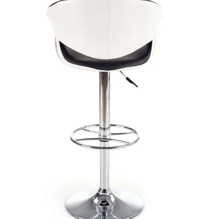 Sgabello alto regolabile moderno in ecopelle nero bianco Daisy