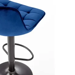 Sgabello imbottito regolabile in velluto blu nero Fost