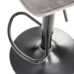Sgabello imbottito regolabile in velluto grigio nero Fost