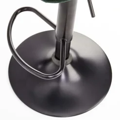 Sgabello imbottito regolabile in velluto verde nero Fost