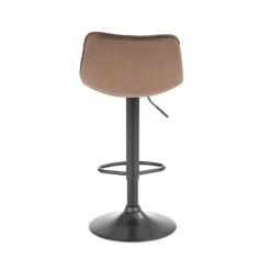 Sgabello imbottito regolabile in velluto beige nero Fost