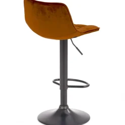 Sgabello imbottito regolabile in velluto arancio terracotta nero Fost