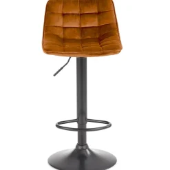 Sgabello imbottito regolabile in velluto arancio terracotta nero Fost