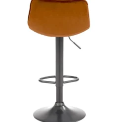 Sgabello imbottito regolabile in velluto arancio terracotta nero Fost