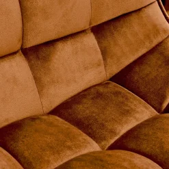 Sgabello imbottito regolabile in velluto arancio terracotta nero Fost