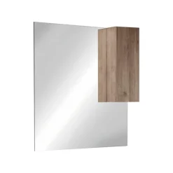 Specchiera 100x110cm bagno con led e pensile rovere scuro Alvarez