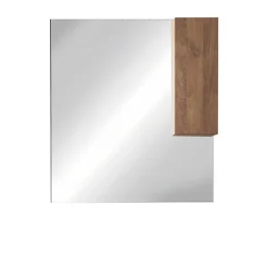 Specchiera 120x110cm bagno con led e pensile rovere scuro Alvarez