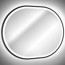 Specchio da parete con led 70x90cm nero Glossy 3