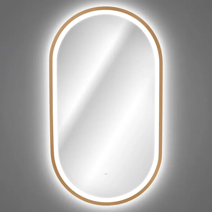 Specchio da parete con led 50x90cm dorato Glossy 2