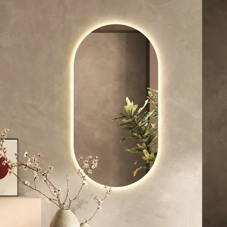 Specchio da parete retroilluminato 50x100h cm ovale Potty