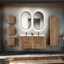 Specchio da parete retroilluminato 50x90cm nero Glossy