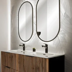 Specchio da parete retroilluminato 50x90cm nero Glossy