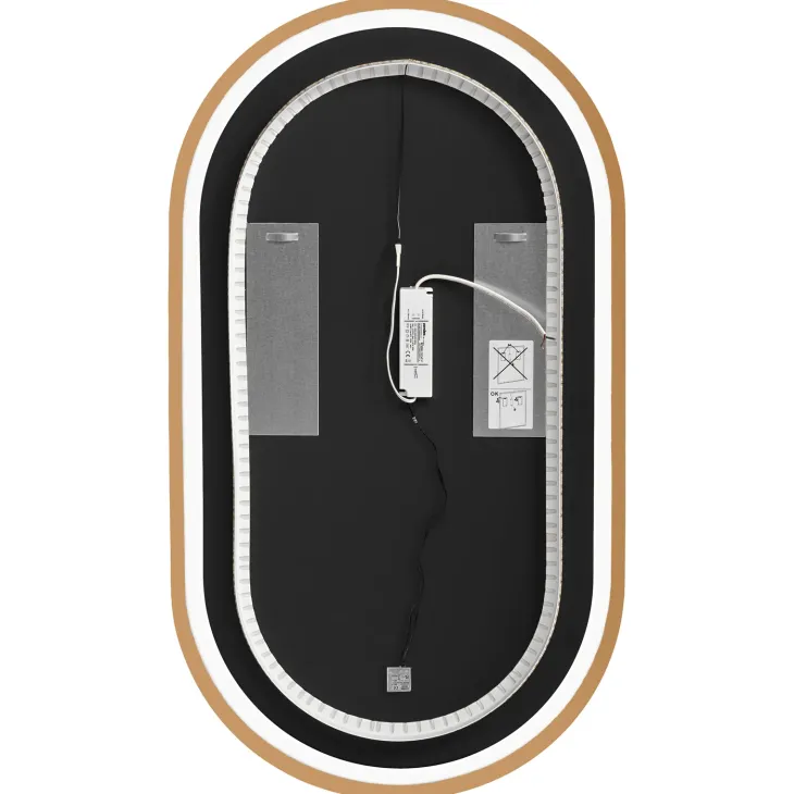 Specchio da parete retroilluminato 50x90cm dorato Glossy