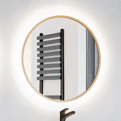 Specchio da parete retroilluminato 60x60cm dorato Goldy