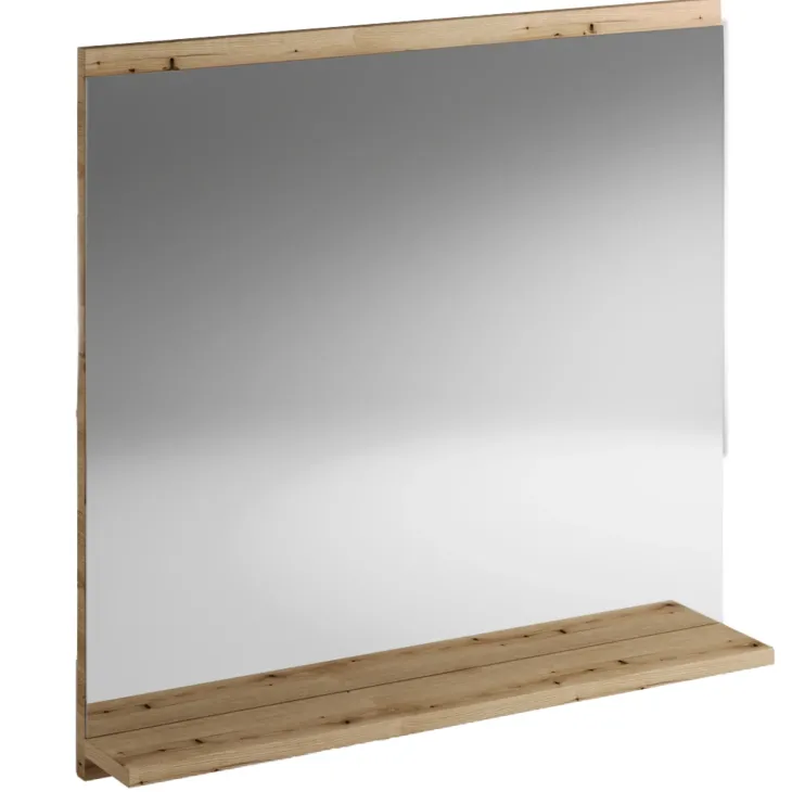 Specchio da parete 60x57cm con mensola rovere Bully