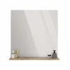 Specchio da parete 60x62h cm con mensola rovere Timeless