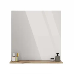 Specchio da parete 60x62h cm con mensola rovere Timeless