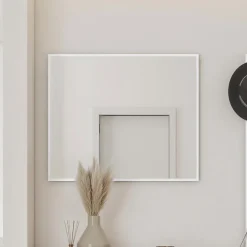 Specchio ingresso da parete 92x77cm bianco Accent